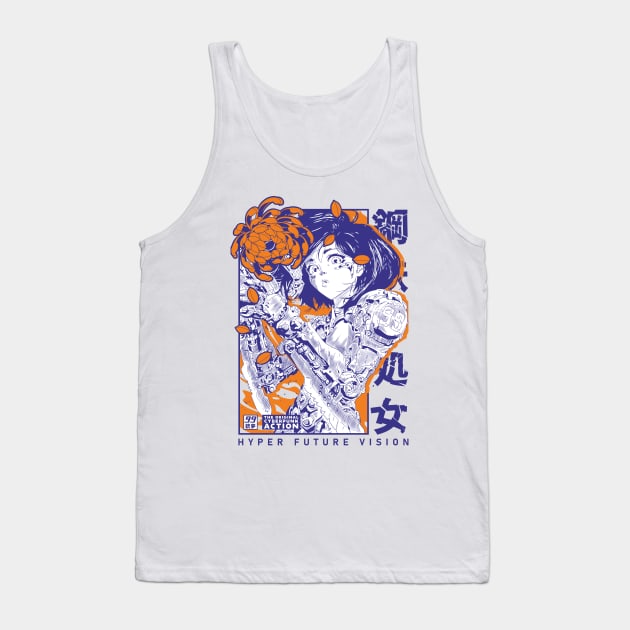 GUNNM chrysanthemum Tank Top by paisdelasmaquinas